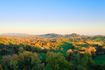 Autumn hills panorama, Italian landscape