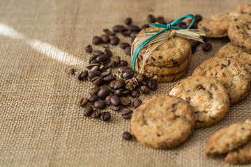 Homemade cookies and coffee beans
