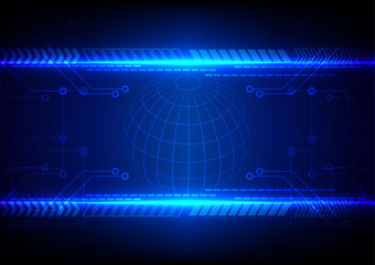 Abstract Technology circuit with sphere  background vector illus