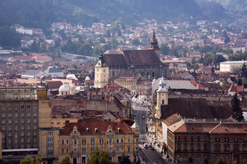 Brasov, Romania - October, 03: Cityscape of Brasov old town.