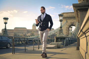 Walking in a spring day