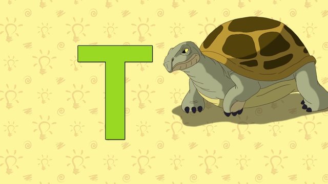 Turtle. English ZOO Alphabet - letter T
Черепаха и буква T зоологического английского алфавита