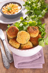 vegetarian ball and salad