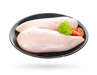 Raw chicken breast fillets