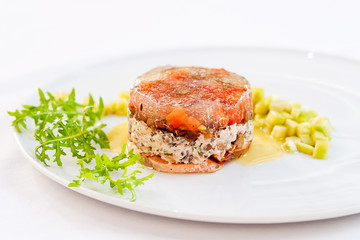 Exquisite Terrine made of Green Lentils and Smoke-Cured Salmon