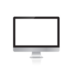 Computer display isolated on white . Vector illustration eps10