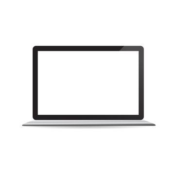 Laptop computer isolated on white . Vector EPS10