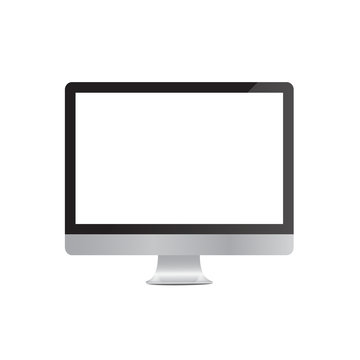 Computer display isolated on white . Vector illustration eps10