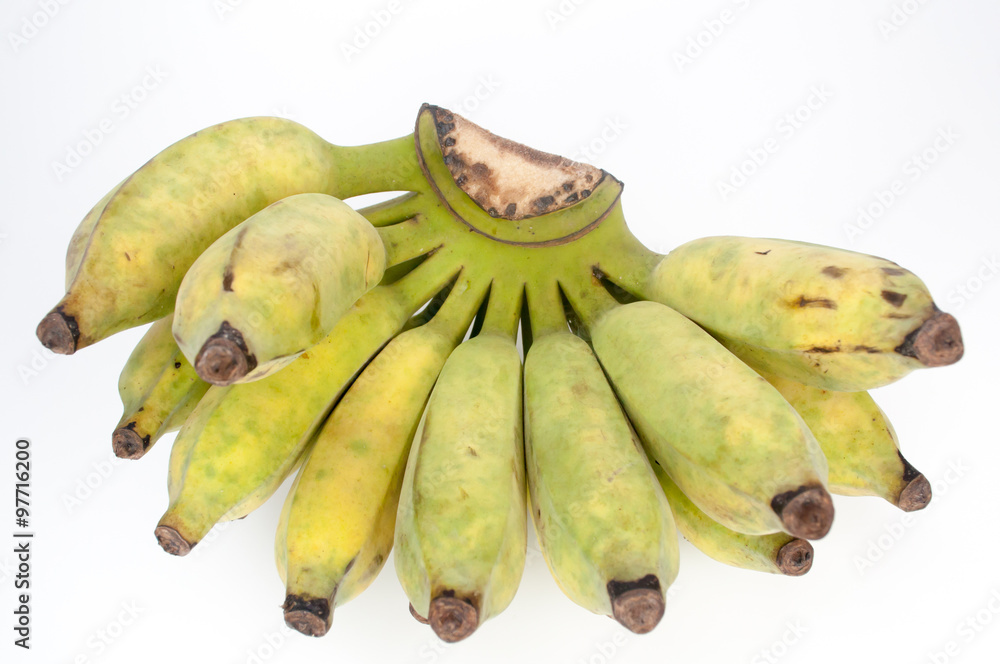 Wall mural ripe banana isolated on white background