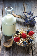 Healthy breakfast, diet and health concept