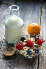 Healthy breakfast, diet and health concept