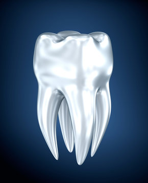 Tooth on a blue background
