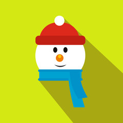 Head of snowman flat icon