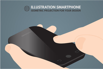 Touchscreen, vector graphics, smartphone and gadget