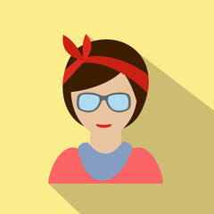 Hipster girl character