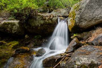 Fototapeta na wymiar waterfall in the mountains of Lake Baikal
