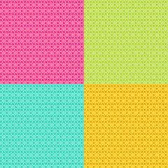 Vector seamless patterns. 4 different colors.