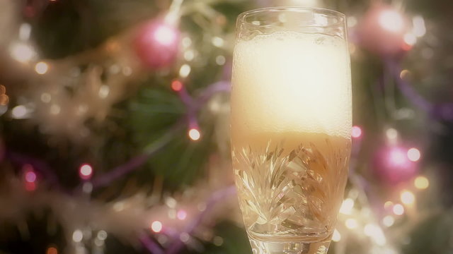 Pouring champagne in crystal glass in slow motion, Slow Motion Video clip