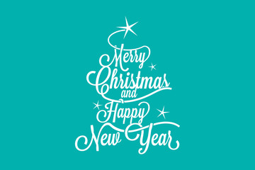 Merry Christmas and Happy New Year greetings postcard