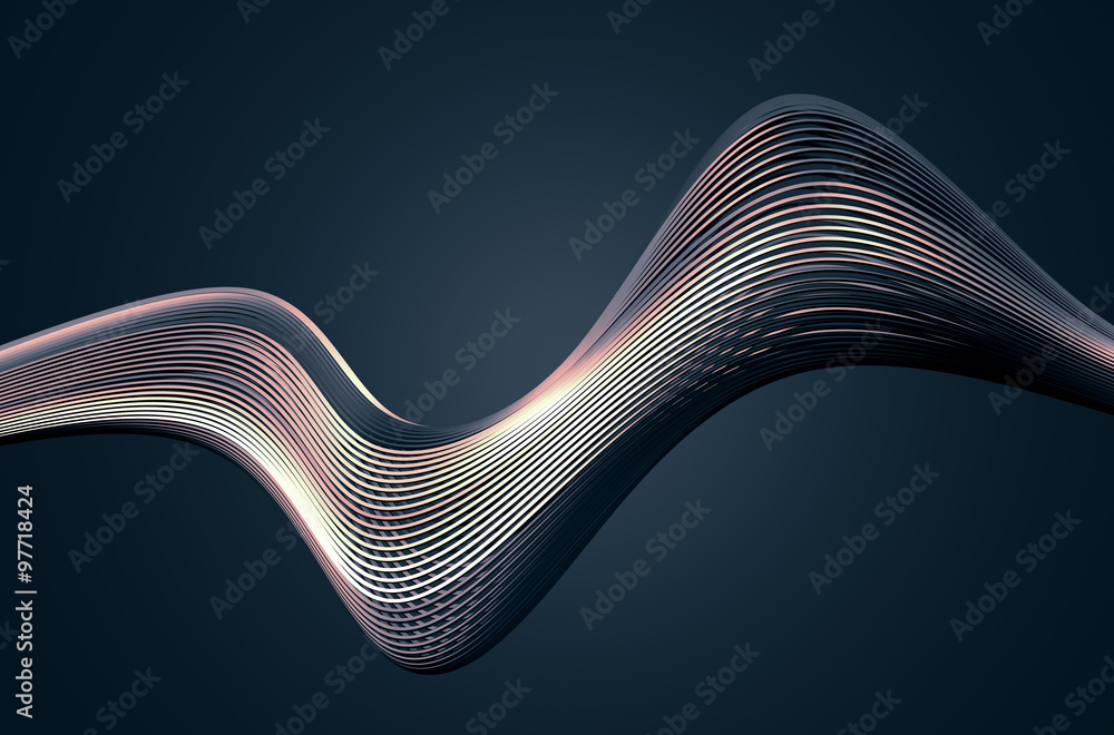 Poster abstract rendering of high tech metal structure.