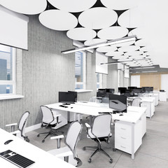 Empty modern office interior work place