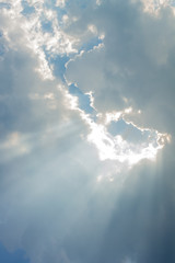 Beam of light and the clouds, Sky background