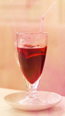 glass of red hot wine