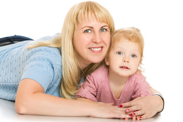 Mother and little daughter