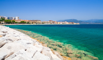 Landscape of Ajaccio, Corsica island, France