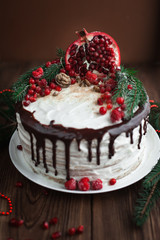 Rustic desert on plate, soft focus