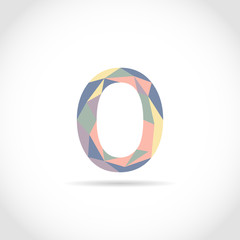 O Letter Logo Icon Mosaic Pattern Design template Element. Low Poly style