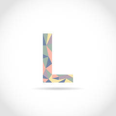 L Letter Logo Icon Mosaic Pattern Design template Element. Low Poly style