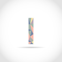 I Letter Logo Icon Mosaic Pattern Design template Element. Low Poly style