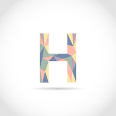 H Letter Logo Icon Mosaic Pattern Design template Element. Low Poly style