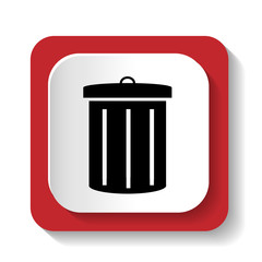 Vector icon with the image of the garbage can