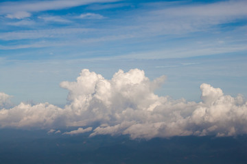 High aerial view cloudscapes.