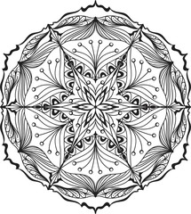 Hand drawn background. Mandala. Geometric circle element.