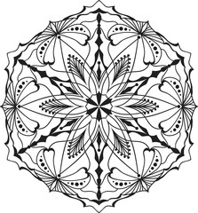 Hand drawn background. Mandala. Geometric circle element.