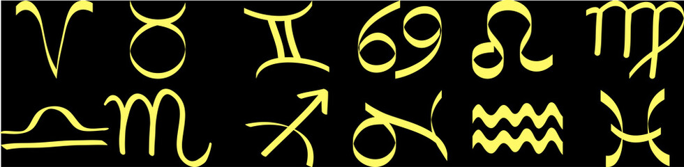 Zodiac symbols set
