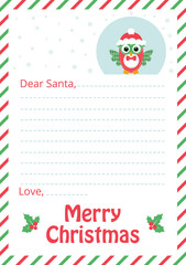 letter to santa with owl