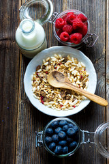 Healthy breakfast, diet and health concept