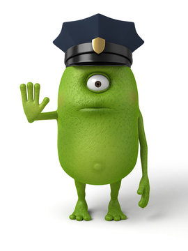 Little monster is a policeman