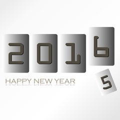 Happy new year 2016 with gray block