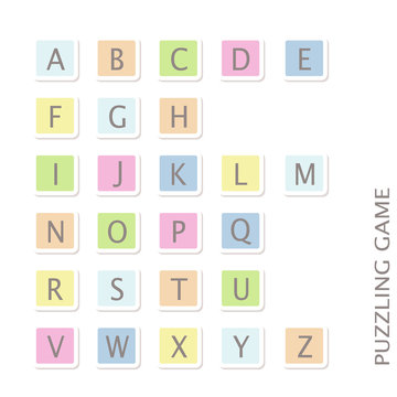 Blue pink green yellow uppercase font