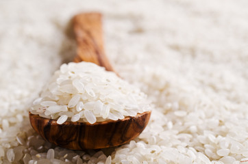 Raw white rice.
