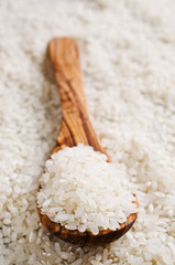 Raw white rice.