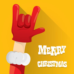 Santa Claus rock n roll gesture icon vector