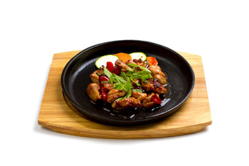 Жареное мясо с овощами