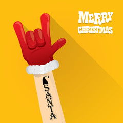 Santa Claus rock n roll gesture icon vector
