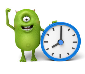 Little monster and a clock © Jane